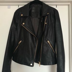 Black Faux Leather Moto Jacket